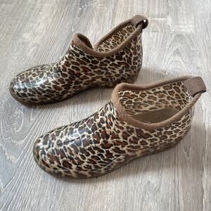 Henry Ferrera New York Leopard Print Jelly Ankle Rain Boots Rubber Sz 10 Punk